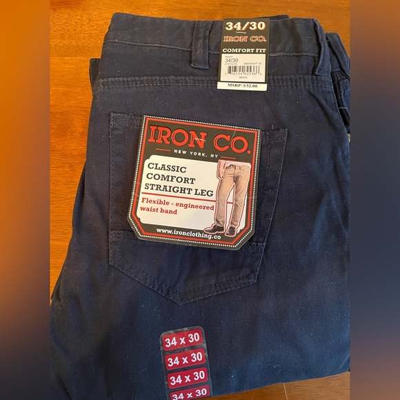 Iron Co Pants Iron Co Classic Comfort Mens Straight Legged Pant